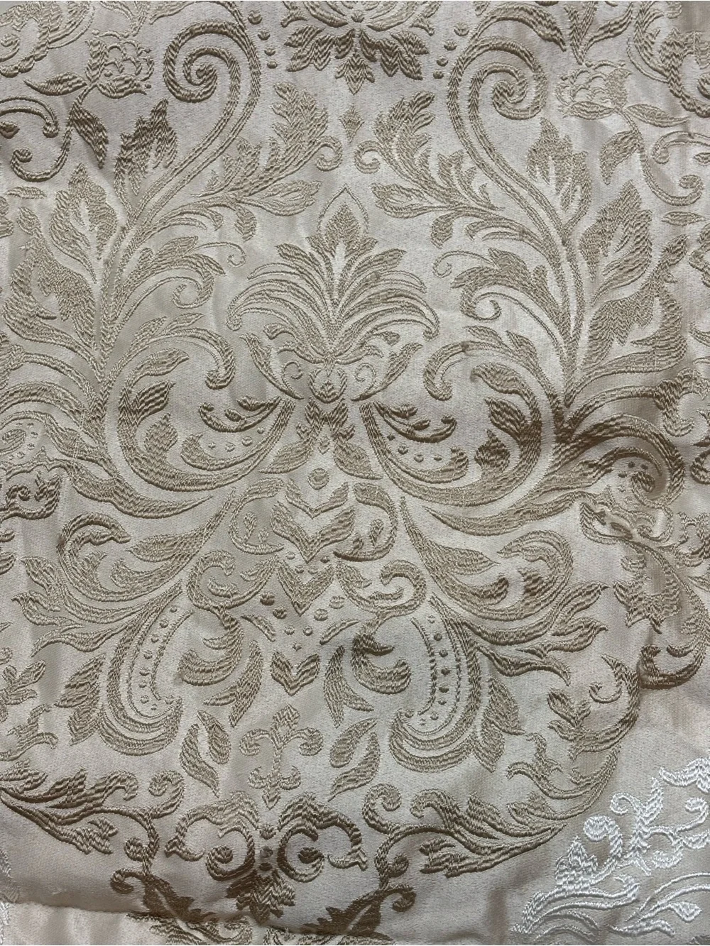 J Queen New York La Scala 2 Pillow Shams Damask Champagne Jacquard Gold Cream